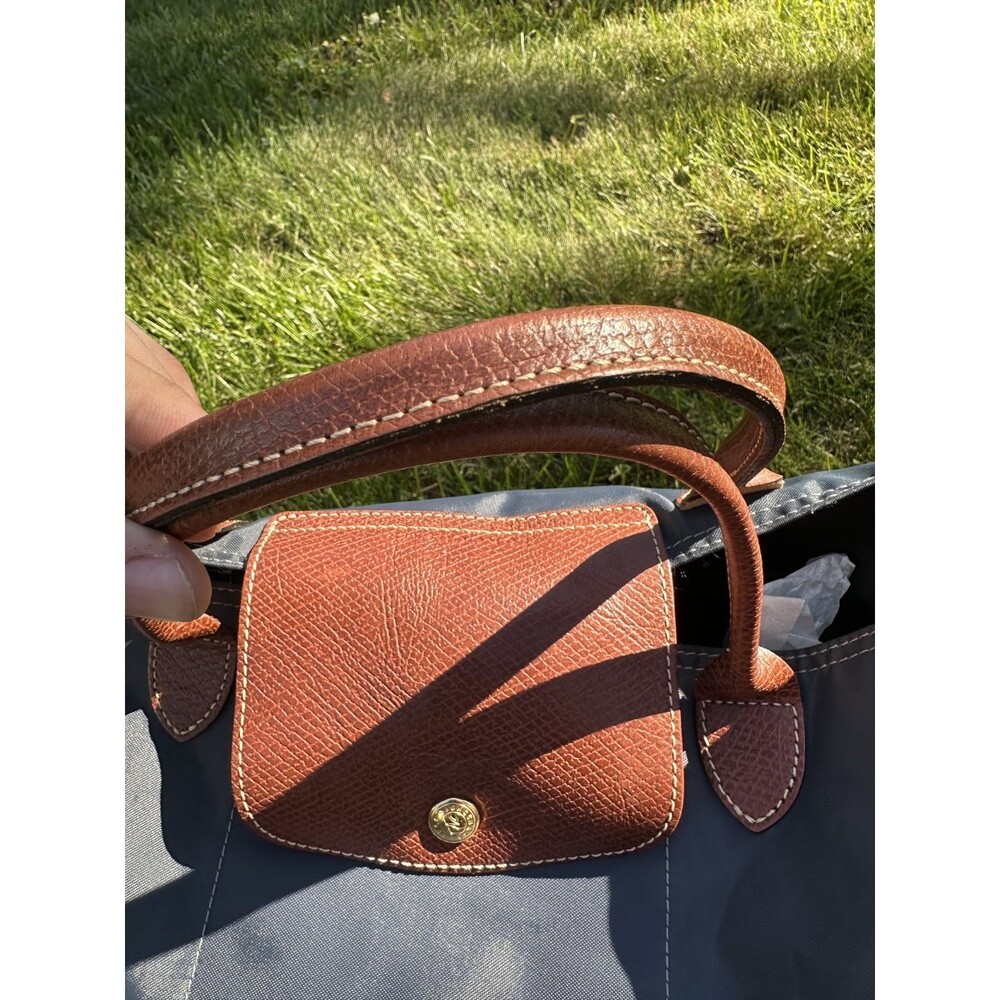 Longchamp Le Pliage Cabas Tote Large Navy Dark Blue Open Top Nylon SEE PHOTOS - Picture 3 of 10